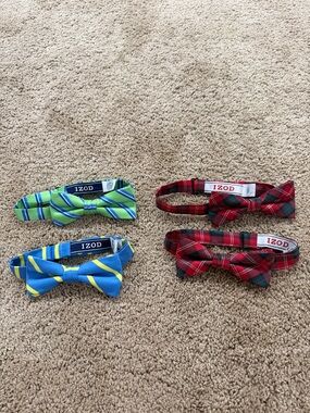 Izod Kids Bow Tie Set - Red Plaid, Blue-Yellow Stripe, Green-Blue Stripe